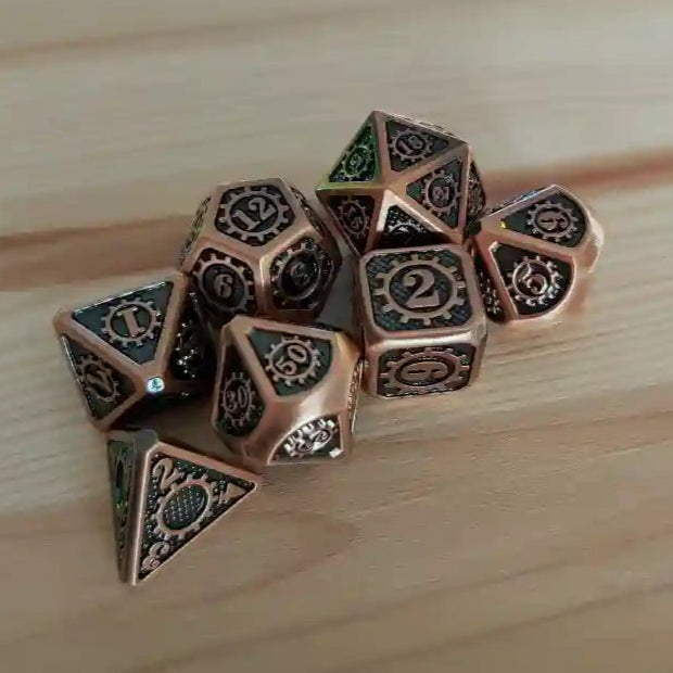 Steampunk Gears Metal Dice Set – A Fusion of Elegance, Precision & Adventure!
