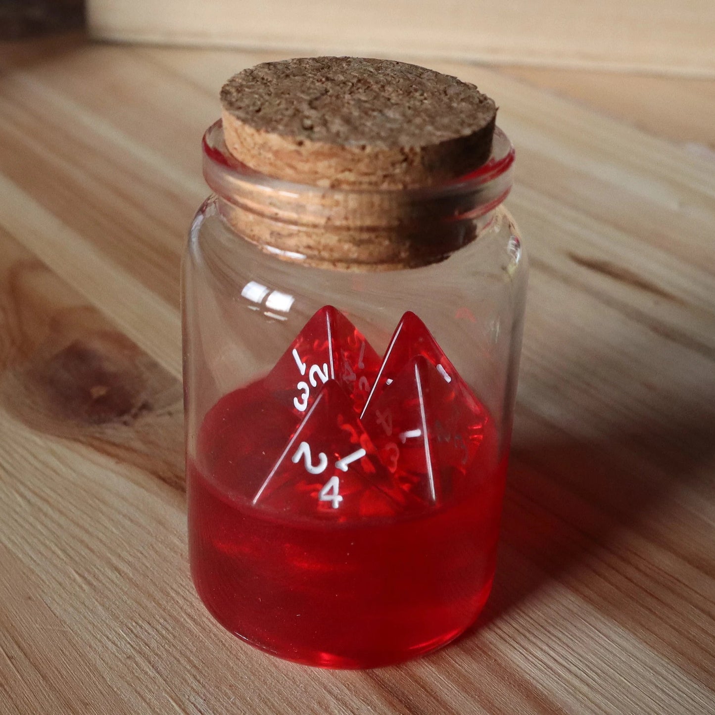 Paradice Glass Healing Potion - RPG Healing Potion with 2d4 & 4d4 Dice - Perfect for Dungeons & Dragons and Tabletop Games
