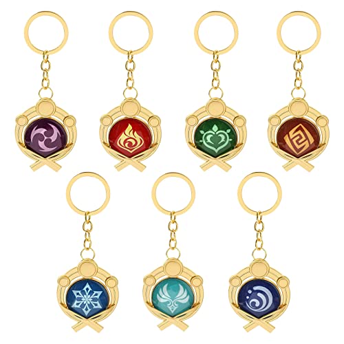 Genshin Impact Inazuma Vision Keychain - Anemo - Pyro - Electro - Geo ...