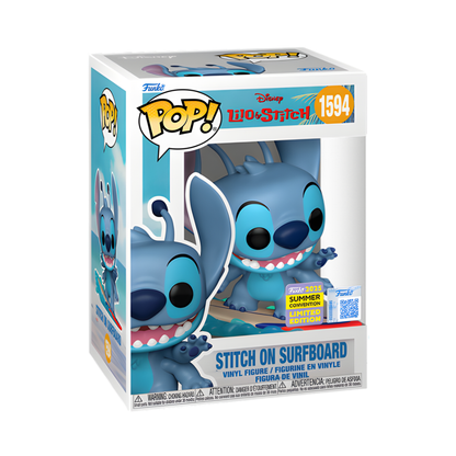 Funko POP! Disney Lilo & Stitch Stitch on Surfboard #1594 (Summer Convention 2025)
