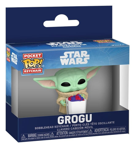 Funko POP! Star Wars: The Mandalorian and Grogu Pocket POP! Vinyl Keychains 4 cm Grogu with Popcorn